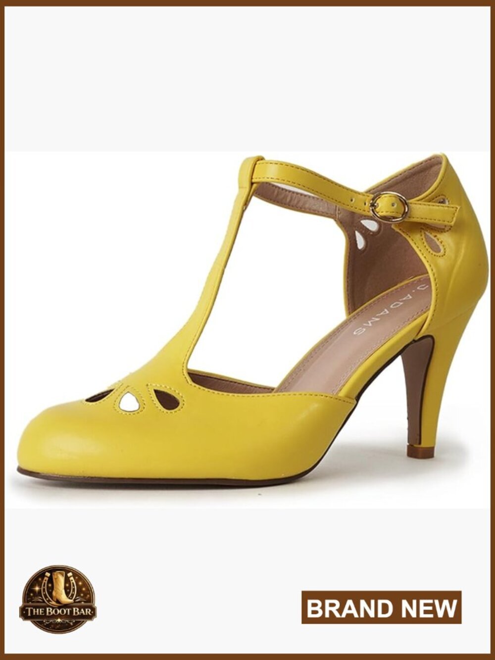 Vintage Cutout Kitten Heels T Strap Mary Janes Pumps